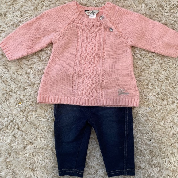 Guess Other - Guess? Pink Cable Knit Sweater & Jeggings